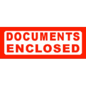 Documents Enclosed 51mm x 19mm - ORANGE - 250 LABELS PER ROLL